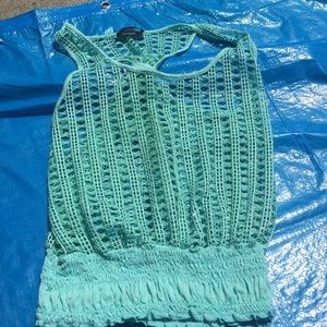 See through shirt color teal
